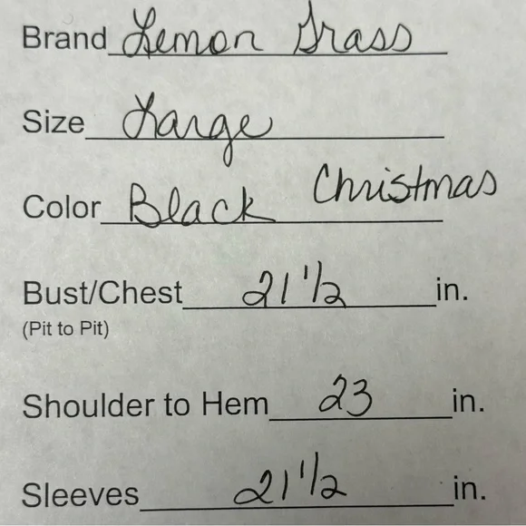 Lemon Grass Black Reindeer Embroidered Christmas Top Women’s Large Cotton - Picture 9 of 9